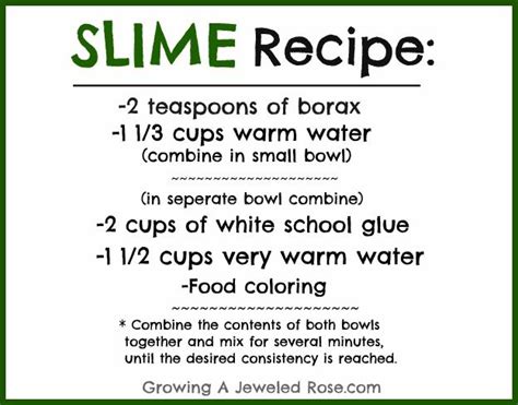 Slime Recipe With Borax Recip Prism