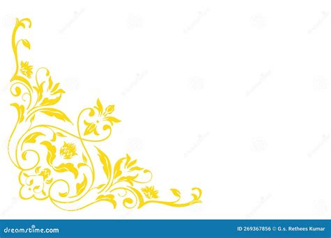 Gold Floral Design Stock Illustration Illustration Of Line 269367856