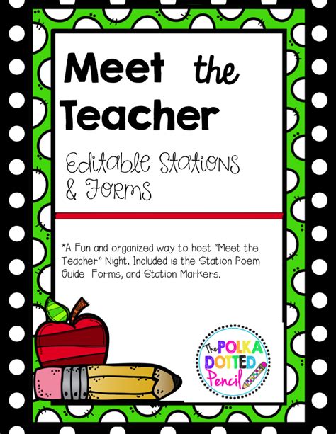 Editable Updatedmeet The Teacher Stations And Forms Meet The