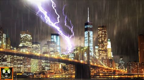 Epic Thunderstorm Sounds Over New York City Rain Thunder And