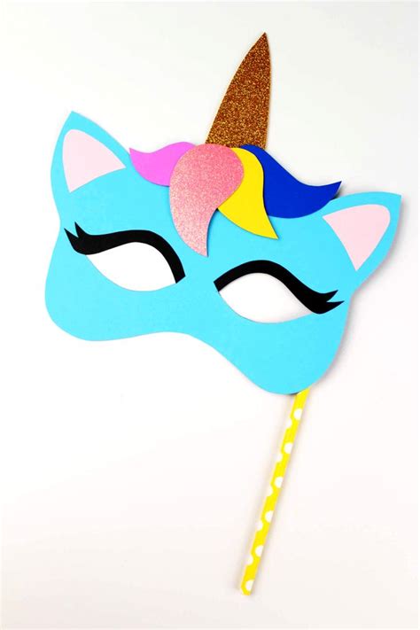 Unicorn Mask Craft Printable Colouring Sheet Mask Cardstock Crafts