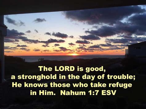 The Lord Is Good A Stronghold In The Day Of Trouble He Knows Those
