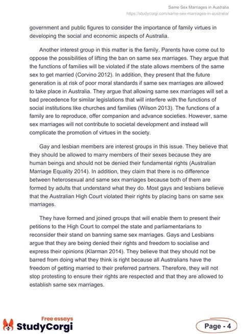 Same Sex Marriages In Australia Free Essay Example