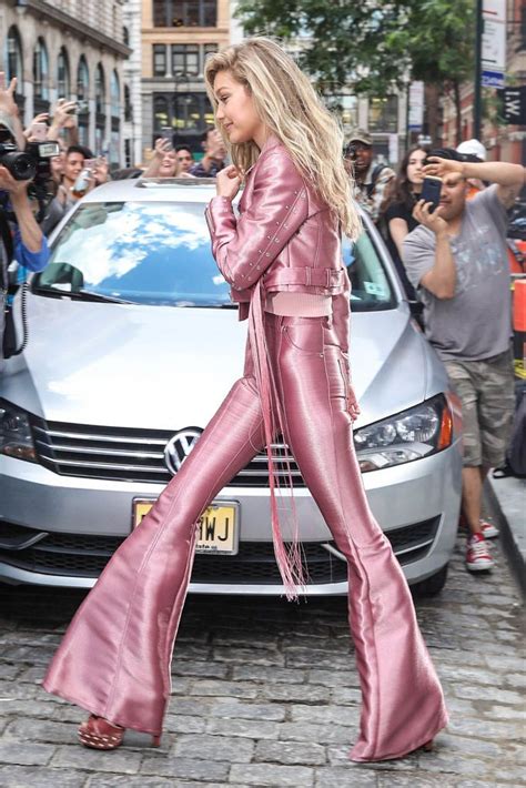 gigi hadid looks like the most glam barbie in this pink outfit disco outfit gigi hadid looks