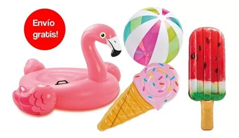 Combo Inflables Intex Flamingo Pelota Helado Paleta Envío Gratis