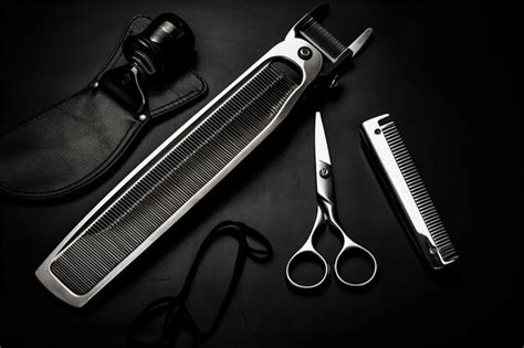 Premium Ai Image Hair Clipper Scissors And Comb