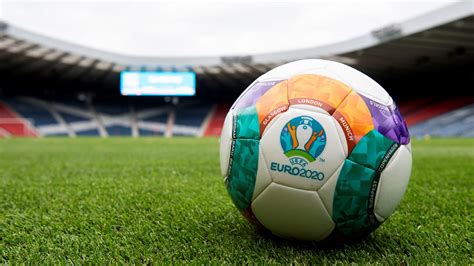 Uefa Euro 2020 On Grass In Blur Stadium Background Hd Euro 2020