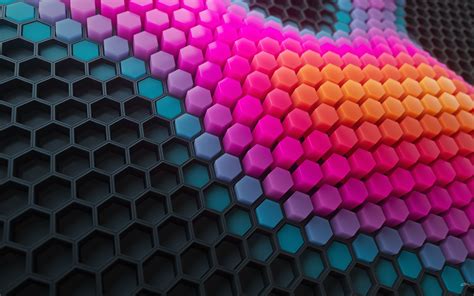 Hexagons Wallpaper 4k Patterns Colorful Background
