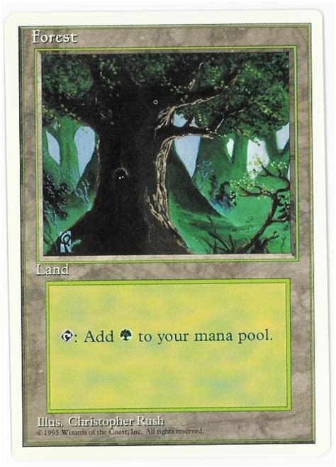 Chameleons Den Magic The Gathering 4th Edition Card Forest B