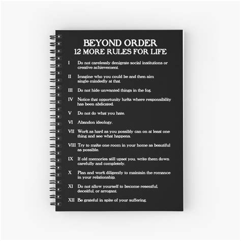Beyond Order 12 More Rules For Life Jordan Peterson Spiral Notebook