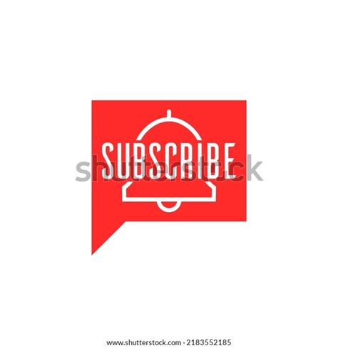 Red Subscribe Button Notification Bell Icon Stock Illustration