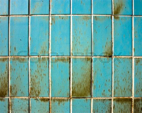Dirty Blue Tile Wall Stock Image Colourbox