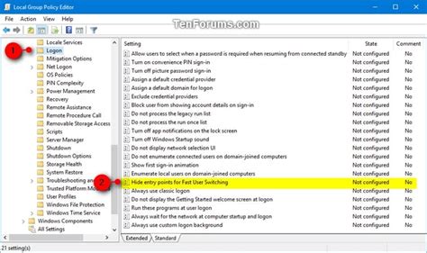 Enable Or Disable Fast User Switching In Windows 10 Tutorials
