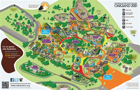 Oakland Zoo Map Showing Grade For Guest With Disabilities Or Tired