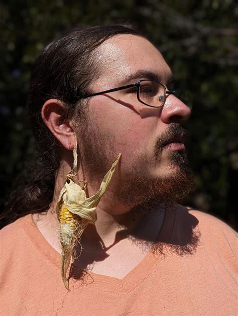My Friend Made An Earring Out Of The First Ear Of Corn I Ever Grew R