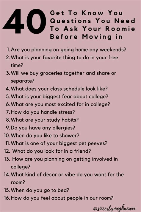 Questions You Need To Ask Your Roommate Before Moving In Freshman College College Freshman