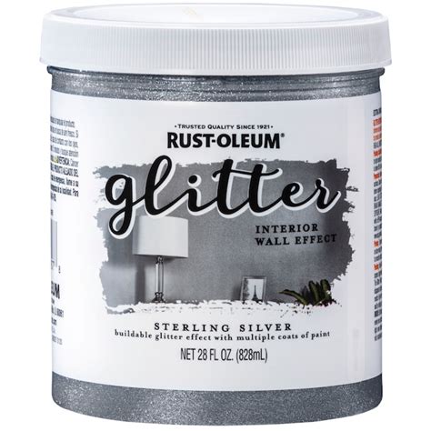 Rust Oleum Glitter Satin Sterling Silver Glitter Latex Interior Paint