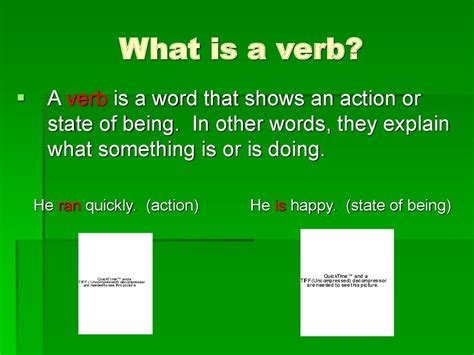It is a form of a verb that is performed by or refers to a subject and uses one of. Verbs. What is a verb - online presentation