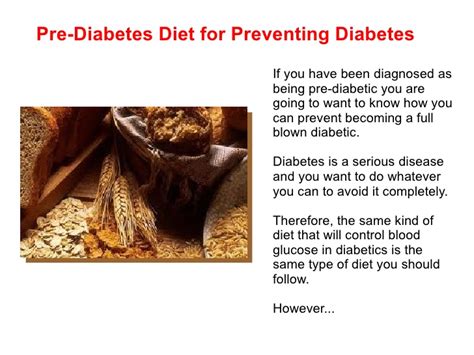 Nutrition therapy for adults with diabetes or prediabetes: Pre Diabetes Diet for Preventing Diabetes