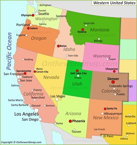 Western States Of Usa Map California State Map