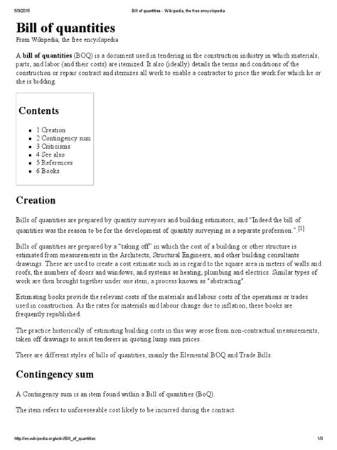 A bill of quantities also known as a boq, is a document that is prepared by a quantity surveyor or a construction cost estimator. Bill of Quantities - Wikipedia, The Free Encyclopedia ...