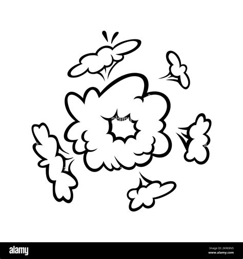 Comic Boom Effect Clouds Set Of Explosion Bubbles And Smoke Vector