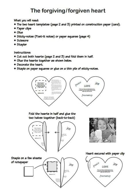 Forgiving Heart Craft Forgiveness Craft Sunday School Projects