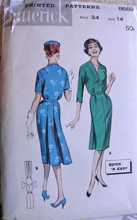 butterick 8669 vintage sewing patterns fandom