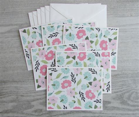 Note Cards Set Of 6 Blank Card Sets Pretty Stationery Sets All Etsy
