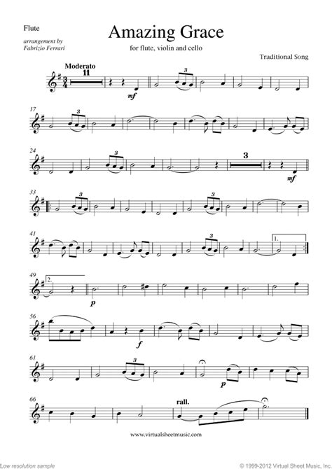 Amazing Grace Sheet Music For Flute Violin And Cello Pdf