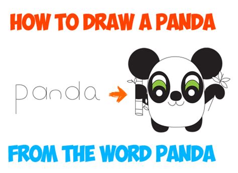 To start your panda draw a circle for the head. How to Draw Cartoon Pandas from the Word Panda Step by ...