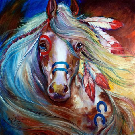 M Baldwin Original Indian War Horse Oil Painting ~ Marcia