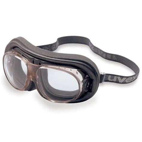 goggle safety brown black frame clear lens uvextreme® anti fog coating flame resistant
