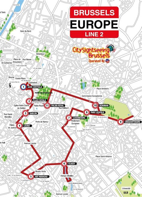Brussels Hop On Hop Off Bus Route Map