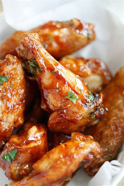 Serve with honey molasses barbecue sauce. Honey BBQ Chicken Wings - Rasa Malaysia