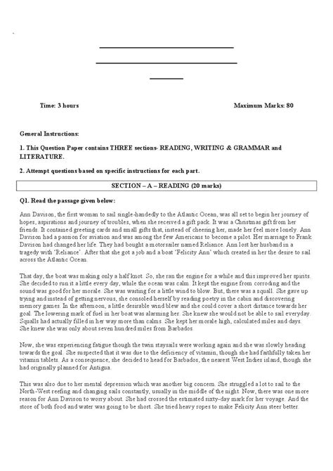 Class 9 English Mid Term Sample Paper 2023 Download Term 1 Practice