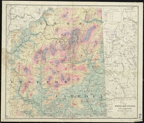 Map Of The White Mountains Of New Hampshire From Wallings