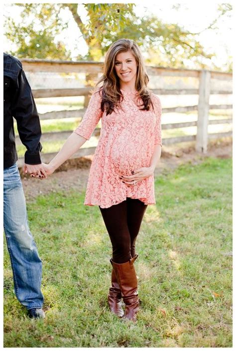 Cutest Pink Dress Leggings And Boots For A Maternity Country And Farm