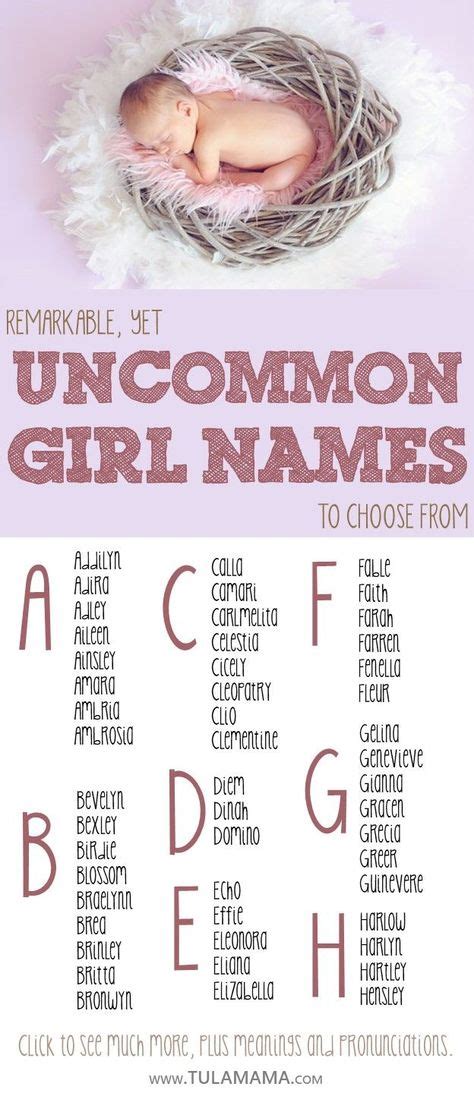 230 Remarkable Yet Uncommon Girl Names To Choose From Uncommon Girl Names Girl Names Unique