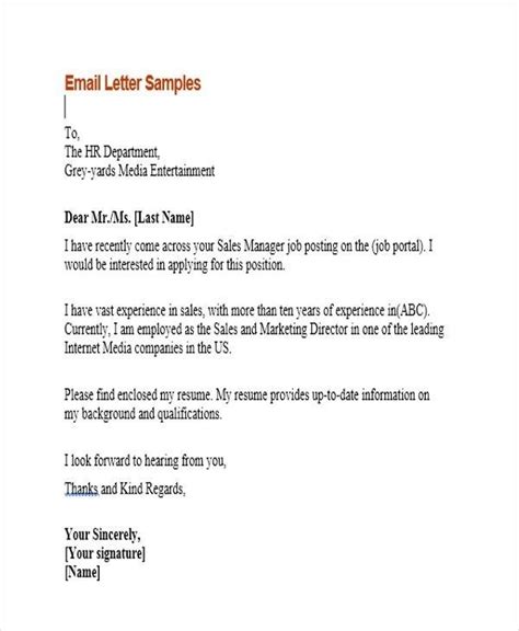 Send your cover letter and cv the right way by email. Awesome Resume Email Template Idea (With images) | Email ...