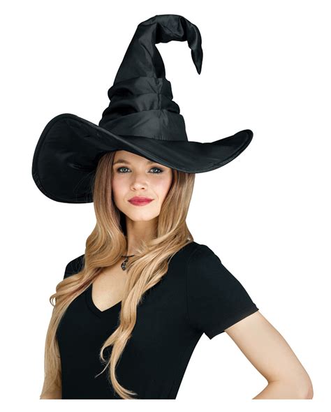 Black Witch Hat With Curvy Top For Halloween Horror