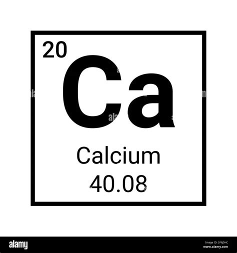 Calcium Chemical Element Table Icon Periodic Symbol Calcium Vector