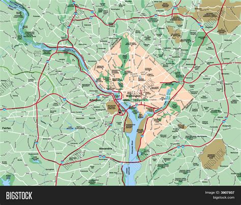 Washington Dc Metropolitan Area Map Image And Stock Photo 3907937