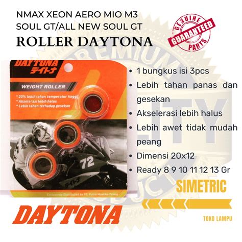 Jual Roller Racing Nmax Aerox Mio M3 Xeon Daytona Japan 8 13 Gram Isi 3 Pcs Shopee Indonesia