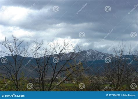 Remnants Of Snow On The Mountain In Spring Stock Photo Image Of Snow