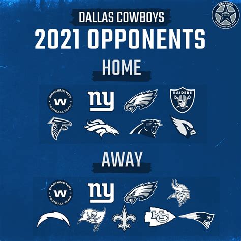 Cowboys Schedule 2021 Opponents