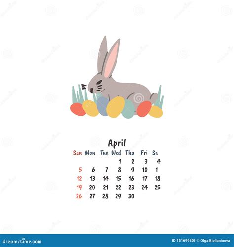 Easter Rabbit Hand Drawn Illustration In Cartoon Doodle Style Wall Or