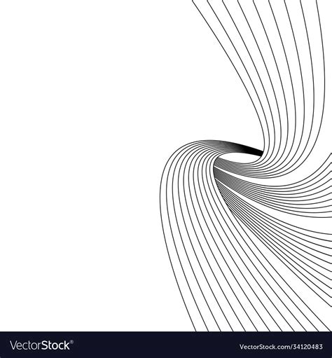 Black And White Curved Line Stripe Background Vector Image