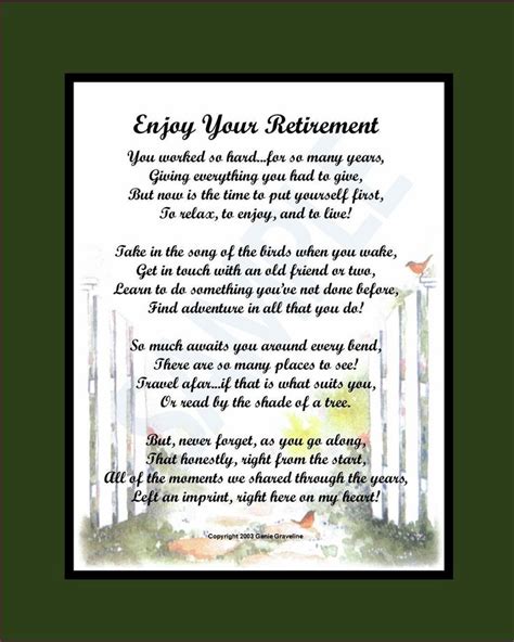 retirement digital download no physical product is sent poem is sent to your email retirement