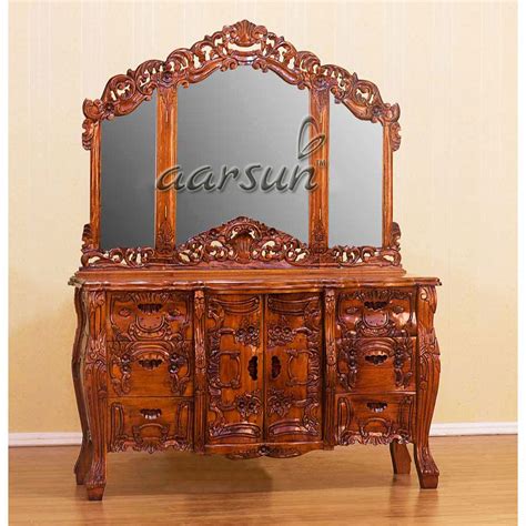 The divine structure is made in 3 parts: Wooden Makeup Dresser Table| Quality Teak Wood DRSR-0038